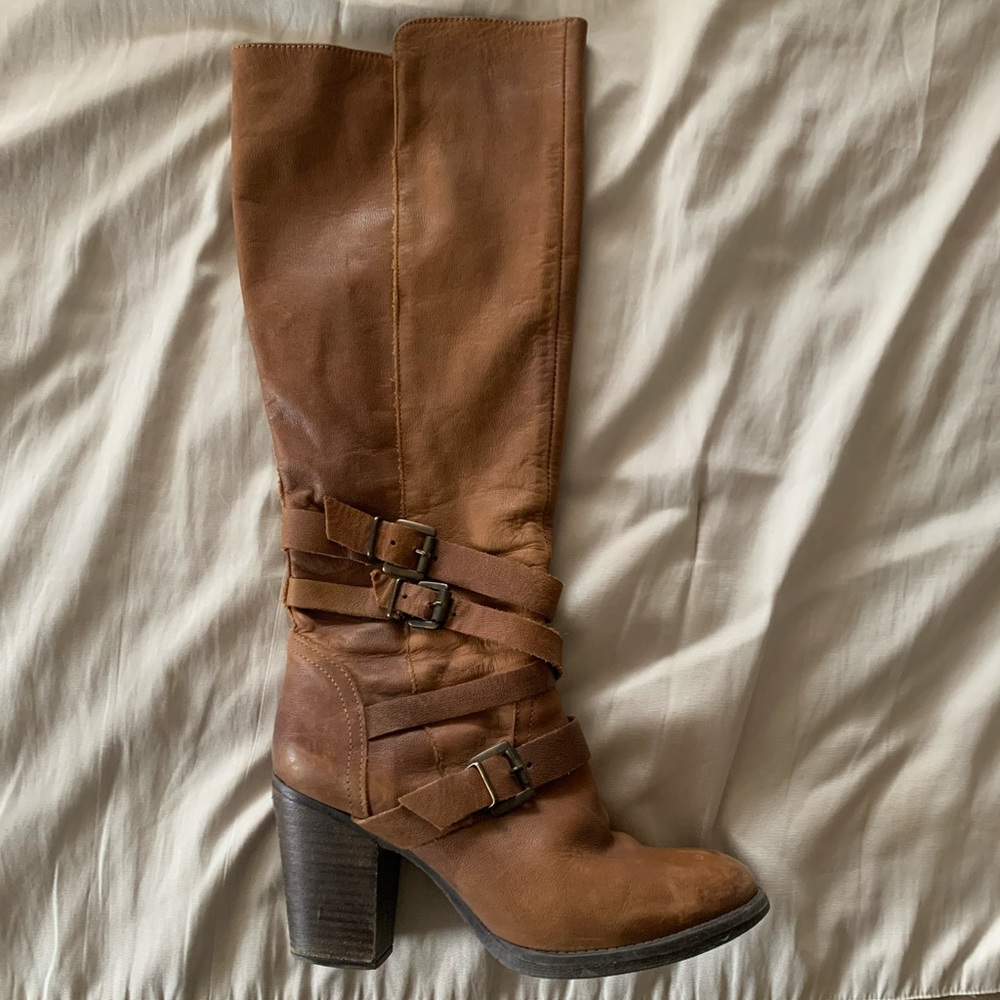 Steve Madden brown leather riding boots
